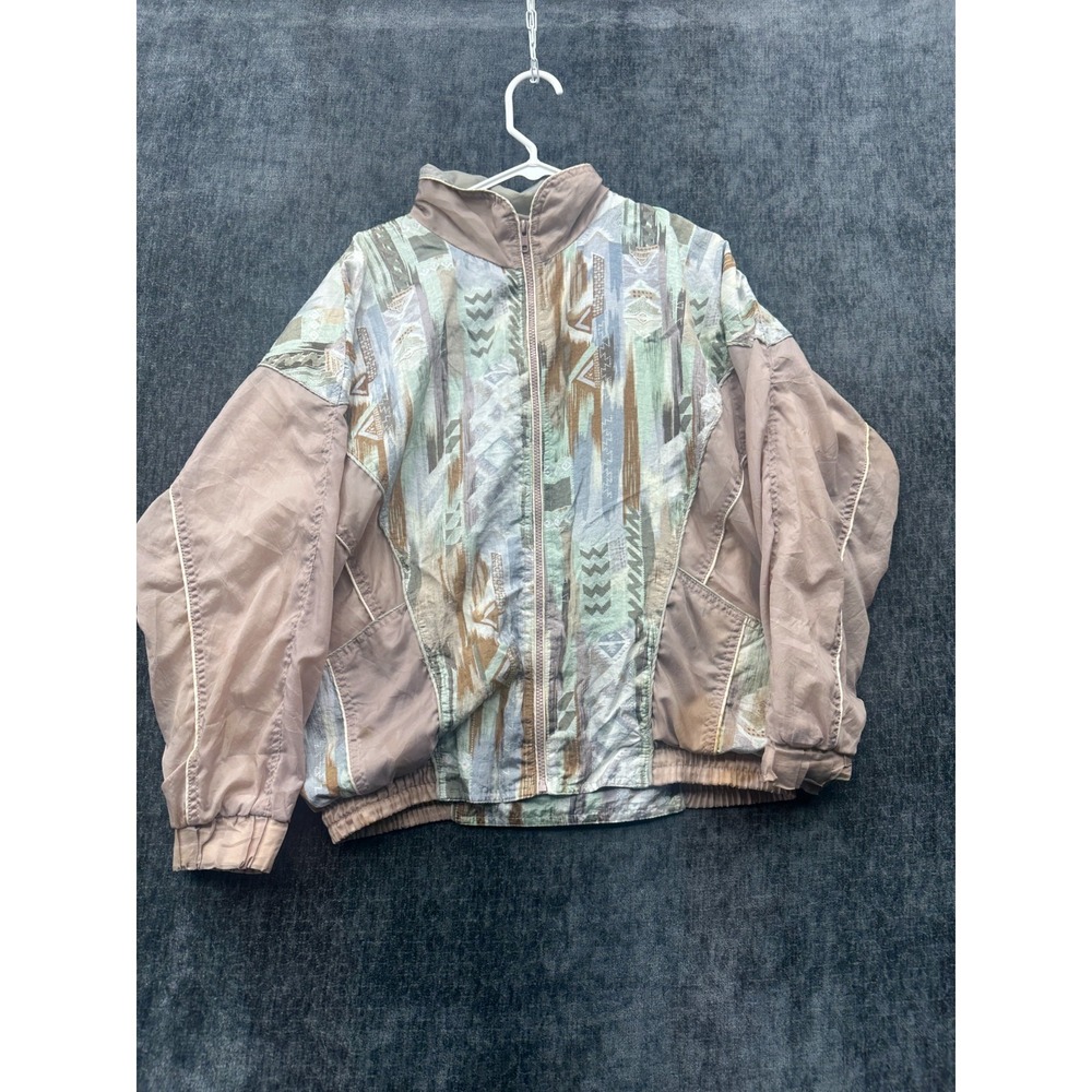 Vintage Westside‎ Connection Windbreaker Jacket Womens 2XL Multi Aztec Full Zip